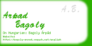 arpad bagoly business card
